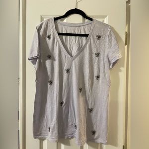 A New Day Light Blue Short Sleeve T-Shirt with Jeweled Embellishments - XXL
